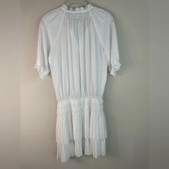 Current Air Smocked Pleated Floral White Mini Dress size XS - Picture 7 of 12
